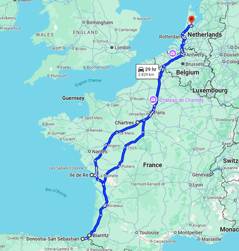 The driving route