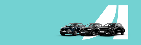Bannière présentant l’offre Simplissime Toyota et Lexus avec les modèles Toyota Yaris, Toyota C-HR et Lexus LBX