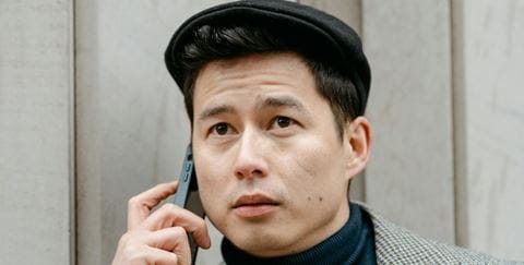 A man talking on the phone