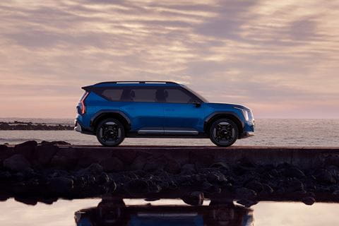 KIA EV9 - lake sunset