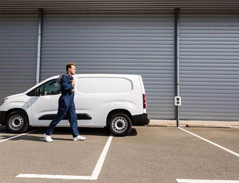 Man leaving a van